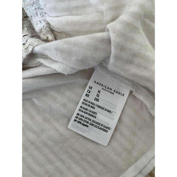 American Eagle Women’s Xl Linen striped Summer Top - Picture 7 of 8